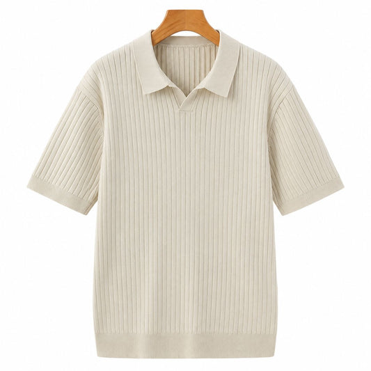 Premium Geripptes Polo