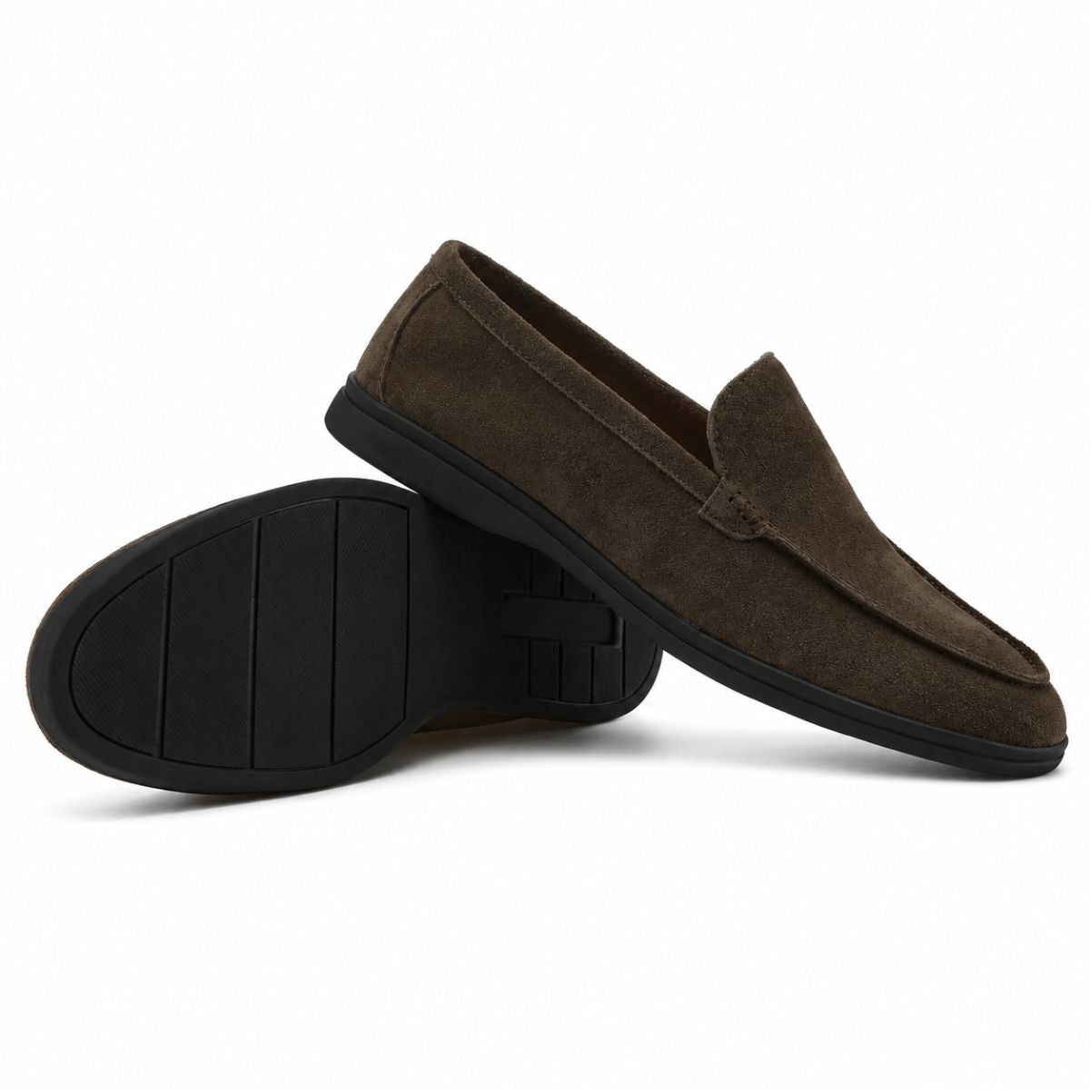 Mokassins aus Premium-Wildleder mit schwarzer Sohle