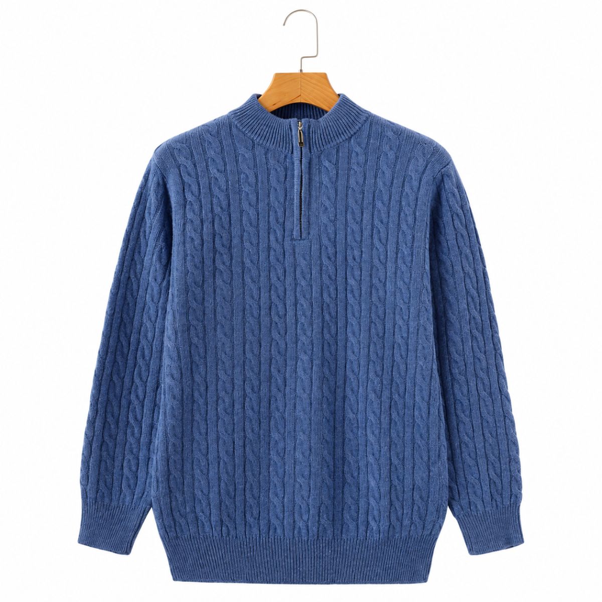Pullover aus 100% Kaschmir mit Halbreißverschluss
