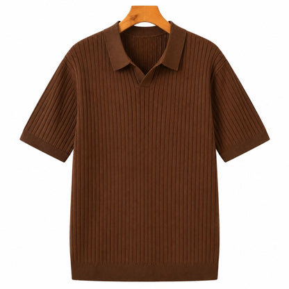 Premium Geripptes Polo