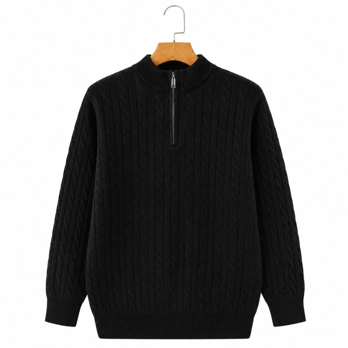 Pullover aus 100% Kaschmir mit Halbreißverschluss