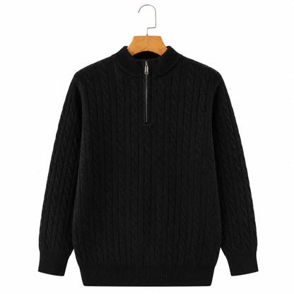 Pullover aus 100% Kaschmir mit Halbreißverschluss