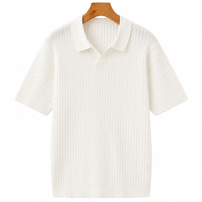 Premium Geripptes Polo